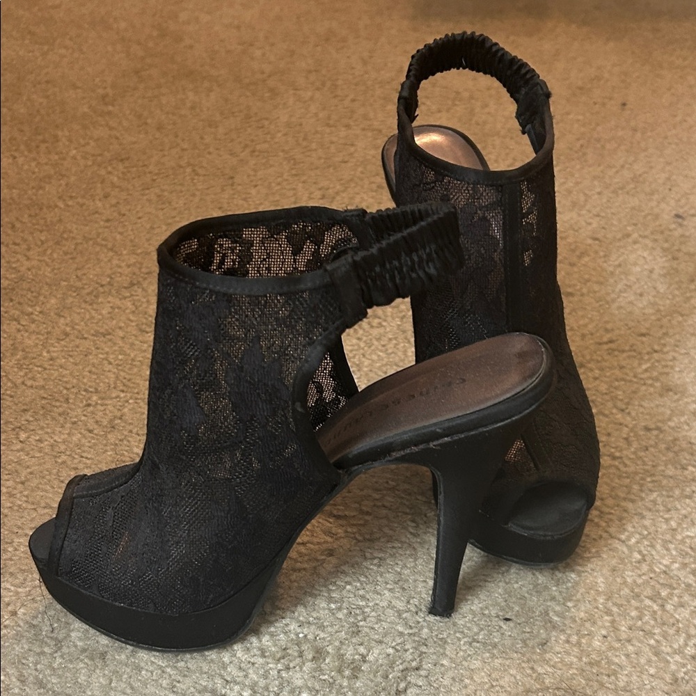 Chinese Laundry Black Lace Heels